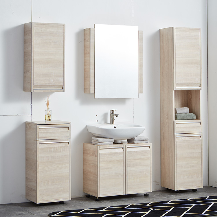 Solid Wood Bathroom Cabinet Combination