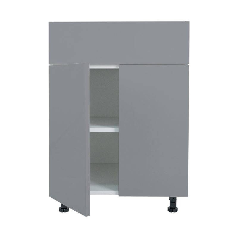 Matte Grey Frameless Kitchen Cabinets