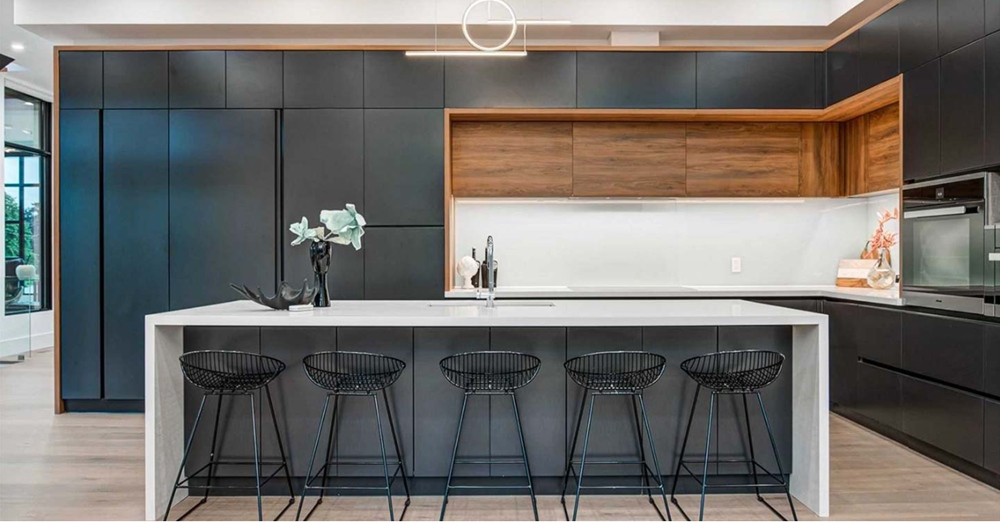 Open kitchen Built-in cabinets
