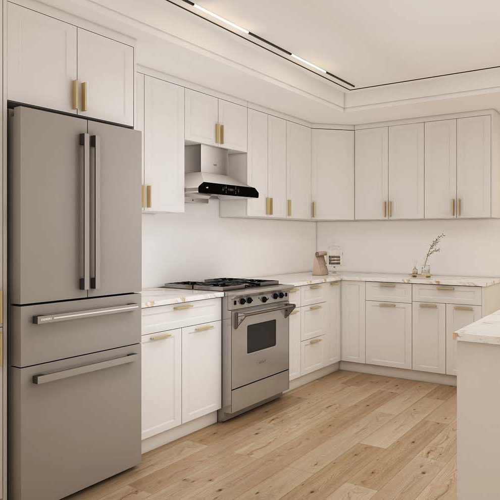Modern Classic White Shaker Style Wood Kitchen Cabinets