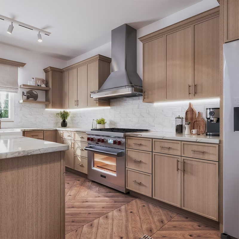 White oak shaker cabinets