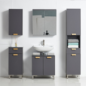 Gray Solid Wood Bathroom Cabinets